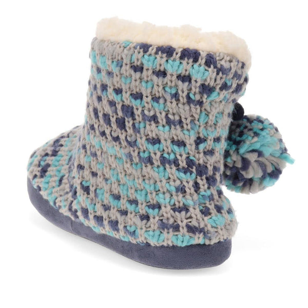 Pavers Knitted Faux-Fur-Lined Booties - Grey Multi