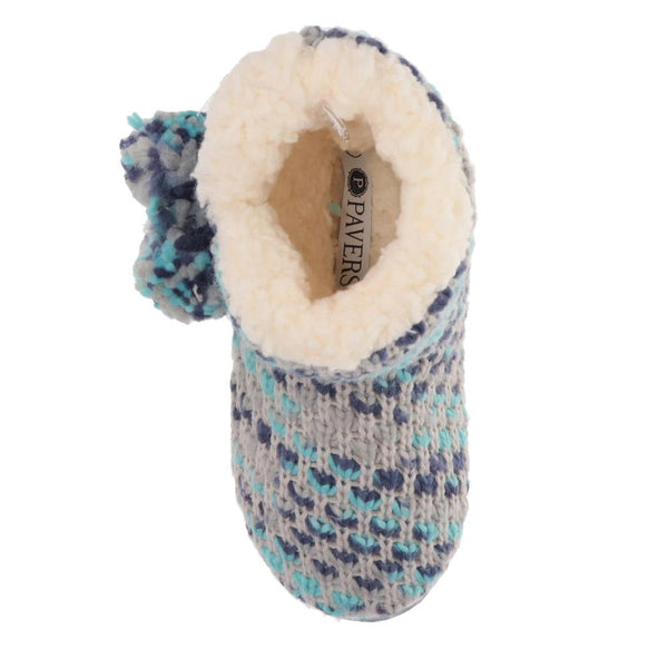Pavers Knitted Faux-Fur-Lined Booties - Grey Multi