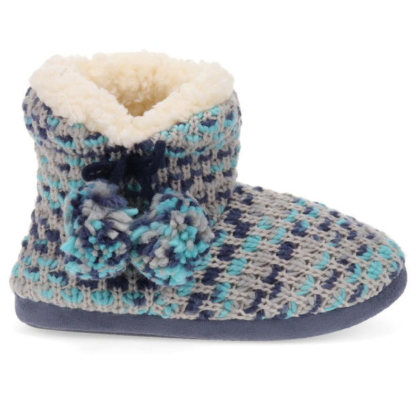 pavers Knitted Faux-Fur-Lined Booties - Grey Multi