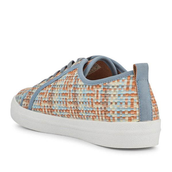 Pavers Knitted-Upper Lace-Up Trainers - Orange Multi