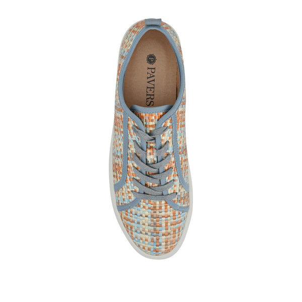 pavers Knitted-Upper Lace-Up Trainers - Orange Multi