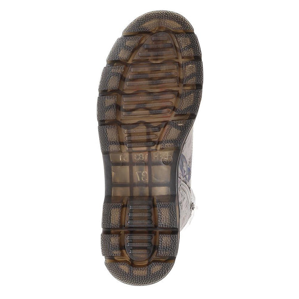 Pavers Lace-Up Ankle Boots - Grey Floral