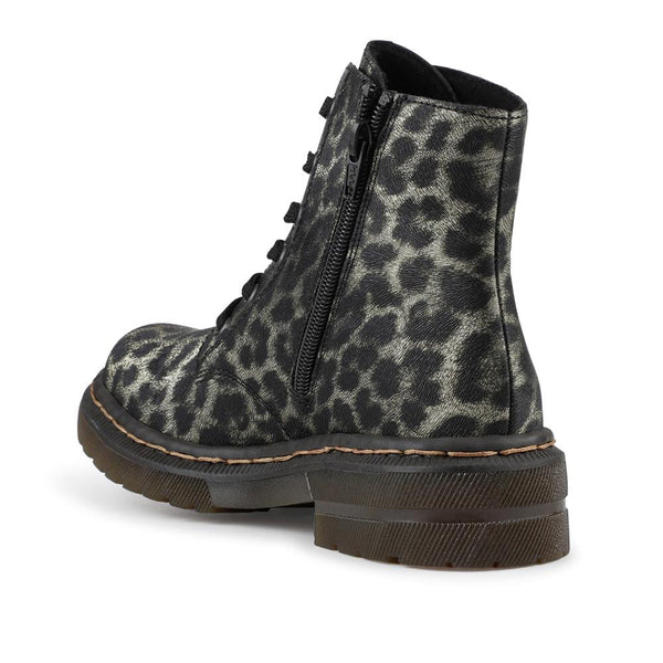 Pavers Lace-Up Ankle Boots - Leopard