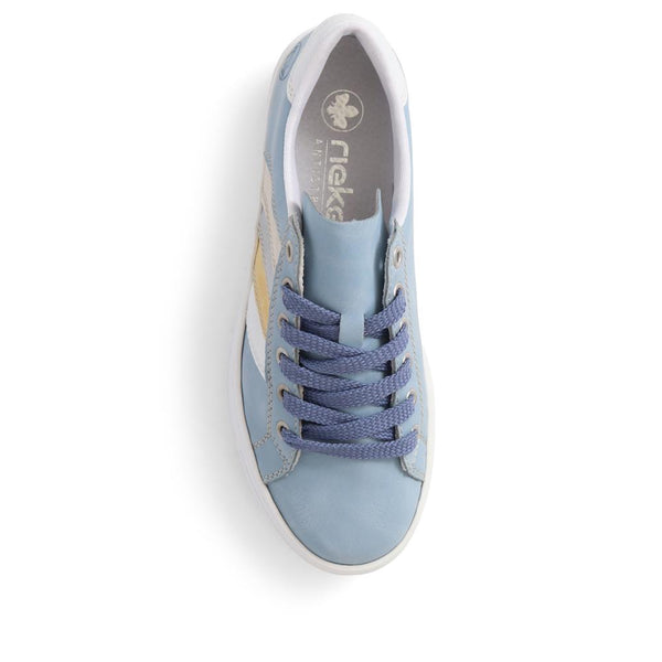 Pavers Lace-Up Casual Trainers - Light Blue