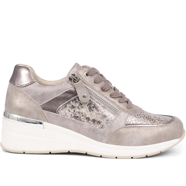 pavers Lace-Up Chunky Trainers - Taupe