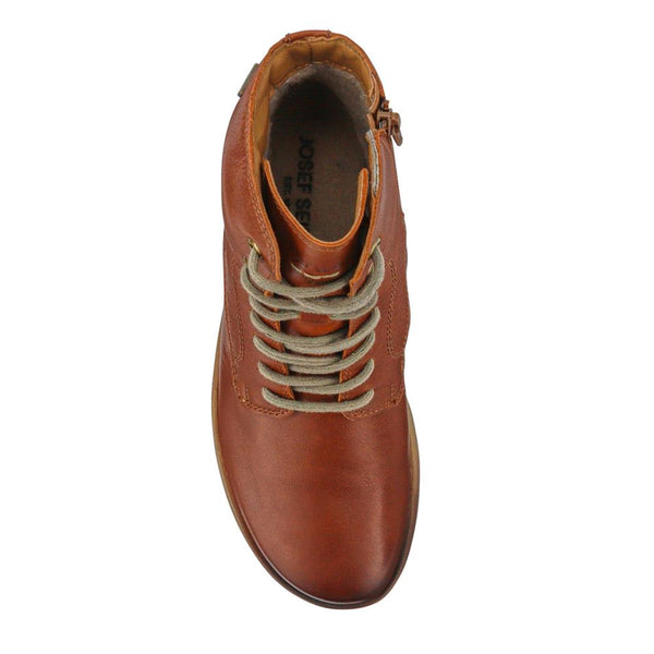 Pavers Lace-Up Leather Ankle Boots - Brown