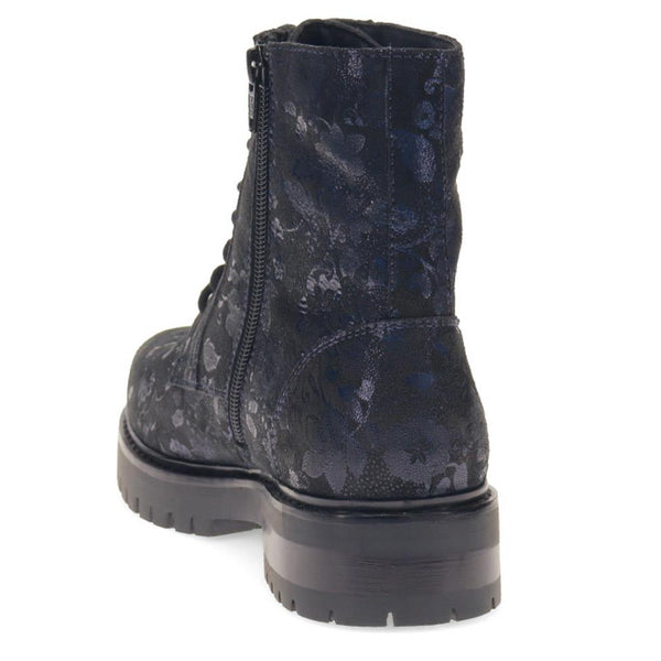 Pavers Lace-Up Leather Ankle Boots - Navy