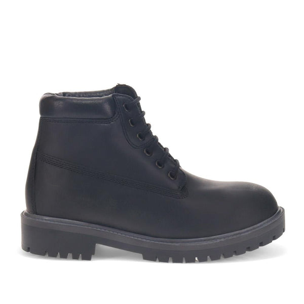 pavers Lace-Up Leather Boots - Black