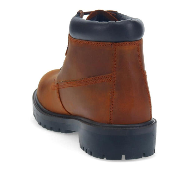 Pavers Lace-Up Leather Boots - Rust