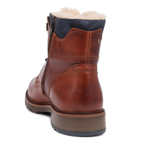 Pavers Lace-Up Leather Boots - Tan