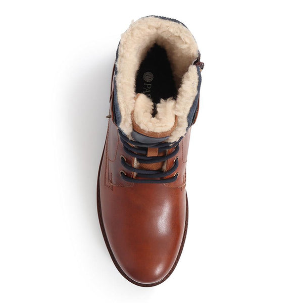 Pavers Lace-Up Leather Boots - Tan