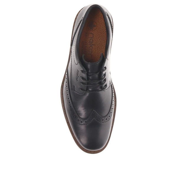 Pavers Lace-Up Leather Brogues - Black