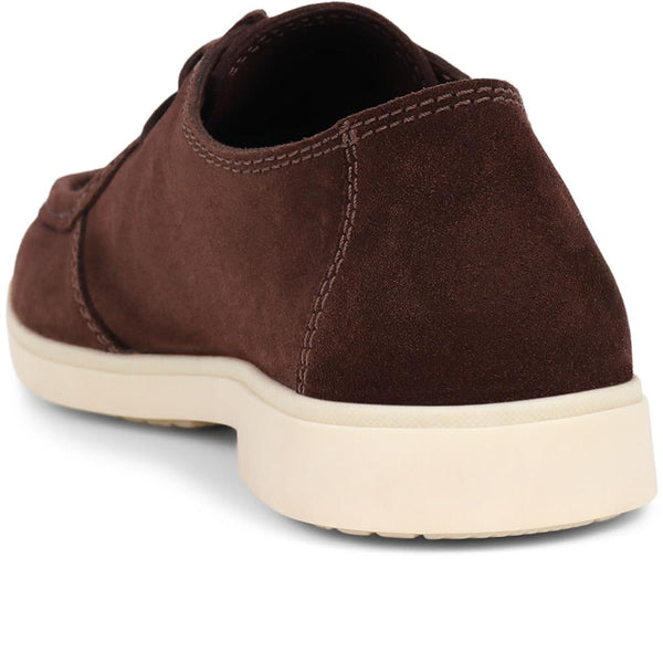 Pavers Lace-Up Leather Loafers - Brown