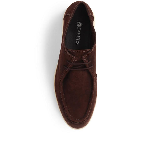 Pavers Lace-Up Leather Loafers - Brown