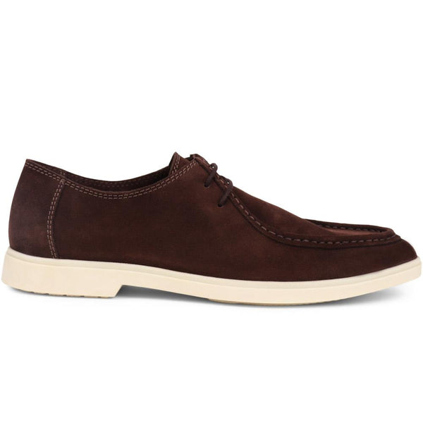 pavers Lace-Up Leather Loafers - Brown