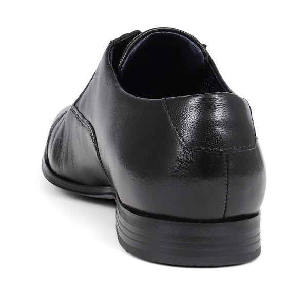 Pavers Lace-Up Leather Shoes - Black
