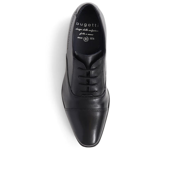 Pavers Lace-Up Leather Shoes - Black