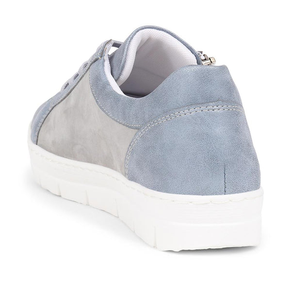 Pavers Lace-Up Leather Trainers - Blue