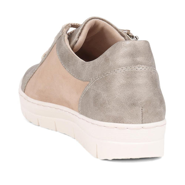 Pavers Lace-Up Leather Trainers - Metallic