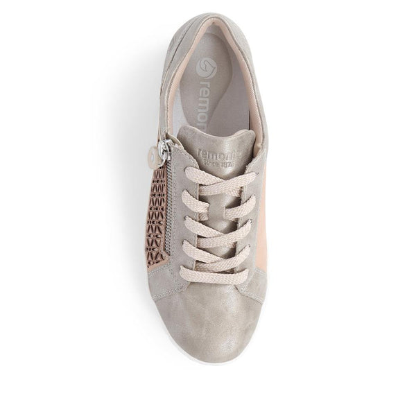 Pavers Lace-Up Leather Trainers - Metallic