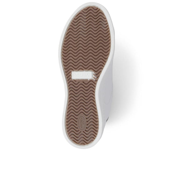 Pavers Lace-Up Leather Trainers - White-Gold