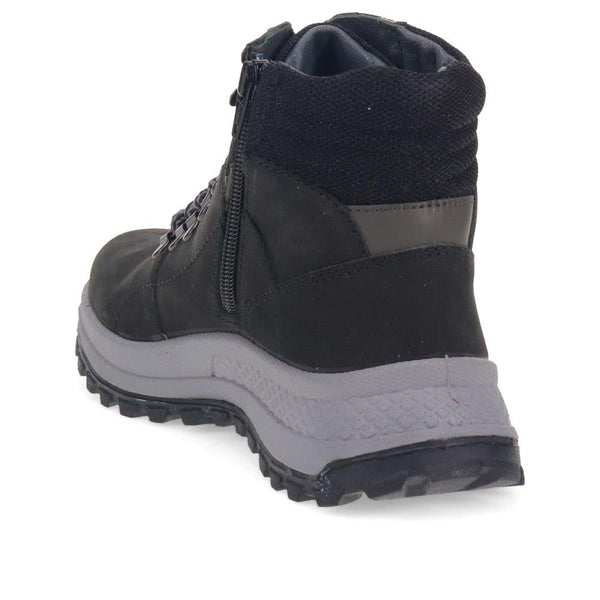 Pavers Lace-Up Leather Walking Boots - Black