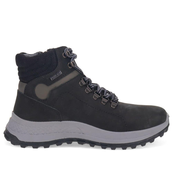 pavers Lace-Up Leather Walking Boots - Black