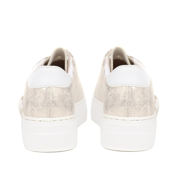 Pavers Lace-Up Platform Trainers - Metallic