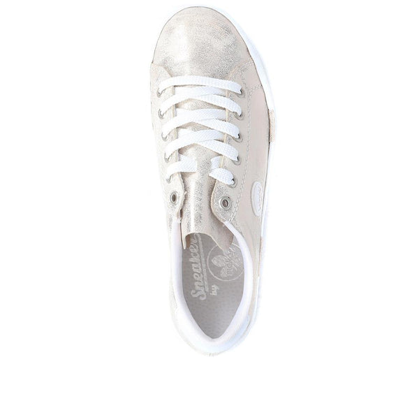 Pavers Lace-Up Platform Trainers - Metallic