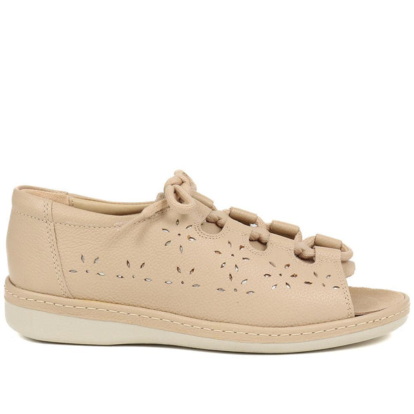 pavers Lace-Up Sandal - Beige