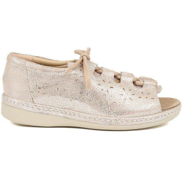 pavers Lace-Up Sandal - Silver