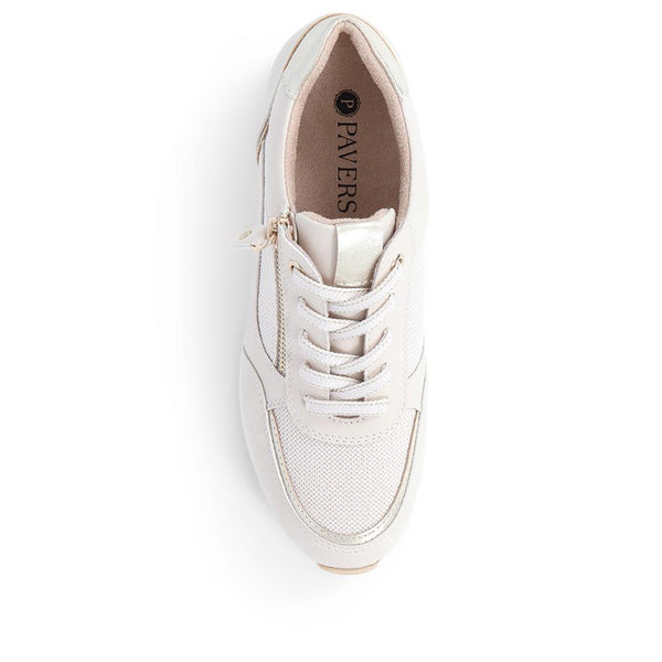 Pavers Lace-Up Trainers - Beige