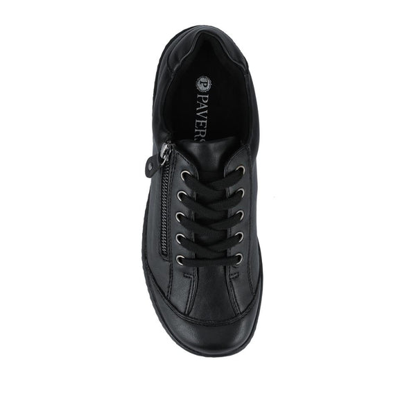 Pavers Lace-Up Trainers - Black-Black