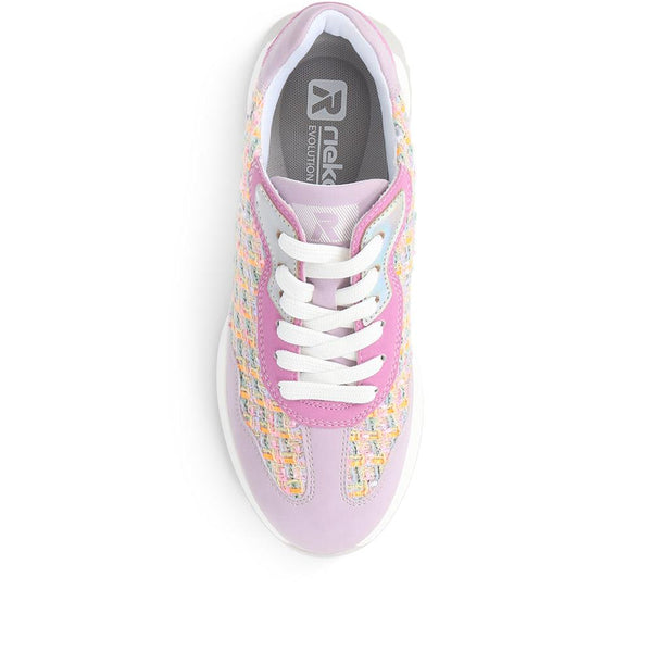 Pavers Lace Up Trainers - Pink Multi