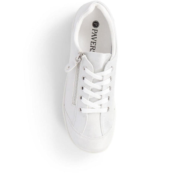 Pavers Lace-Up Trainers - Silver