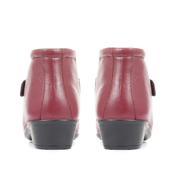 Pavers Leather Ankle Boots - Burgundy