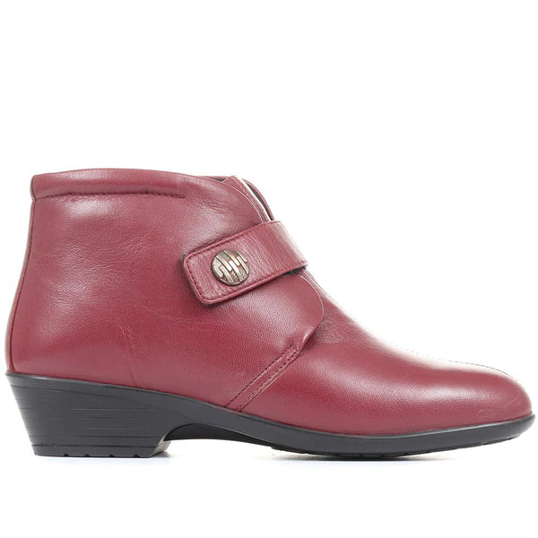 pavers Leather Ankle Boots - Burgundy