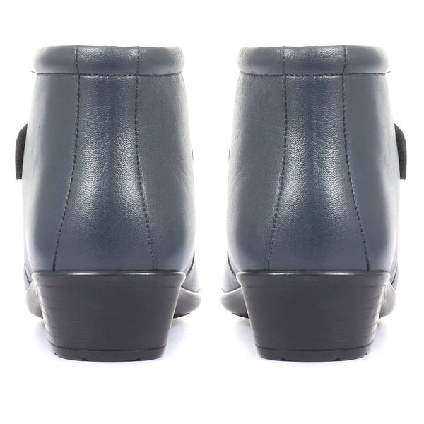 Pavers Leather Ankle Boots - Navy