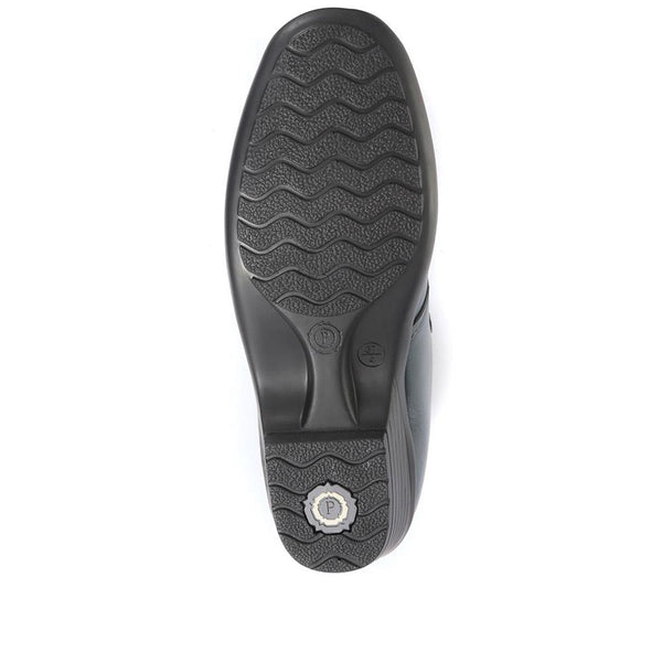 Pavers Leather Ankle Boots - Navy