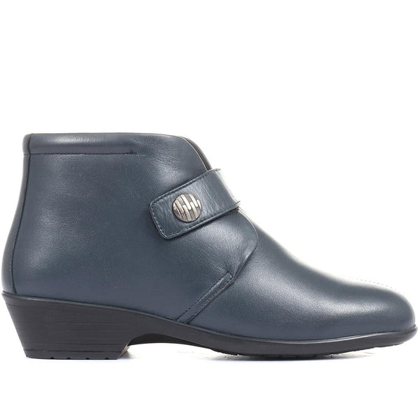 pavers Leather Ankle Boots - Navy