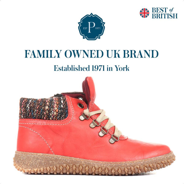 pavers Leather Ankle Boots - Red