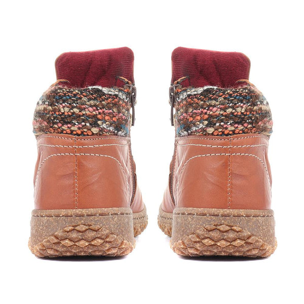 Pavers Leather Ankle Boots - Tan