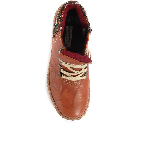 Pavers Leather Ankle Boots - Tan