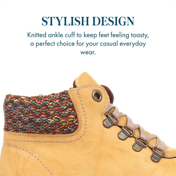 Pavers Leather Ankle Boots - Yellow