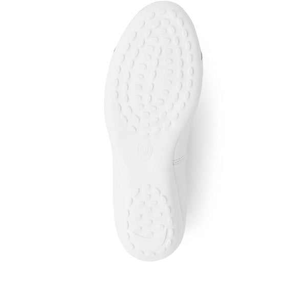 Pavers Leather Ballet Pumps - White