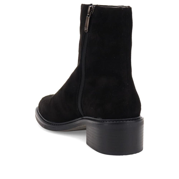 Pavers Leather Block-Heeled Ankle Boots - Black