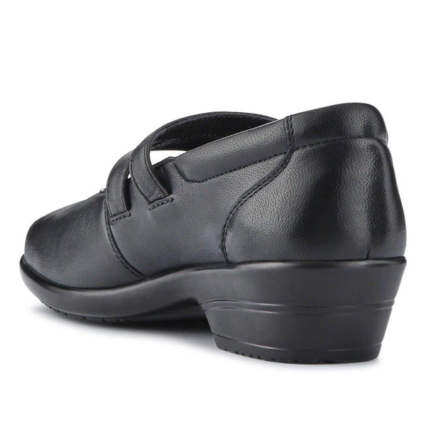 Pavers Leather Block-Heeled Mary Janes - Black