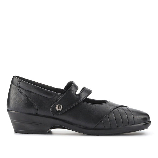 pavers Leather Block-Heeled Mary Janes - Black