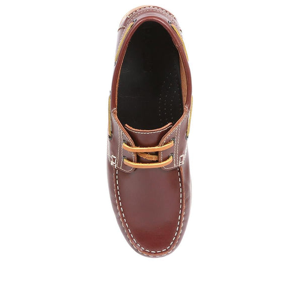Pavers Leather Boat Shoes - Brown