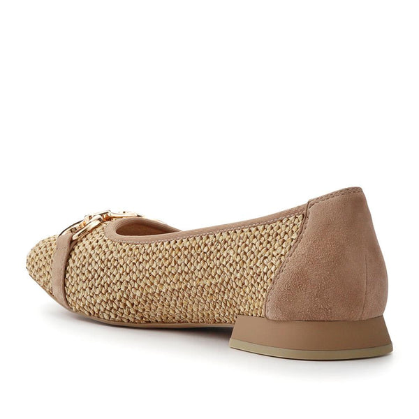 Pavers Leather Buckle-Detailed Pumps - Natural